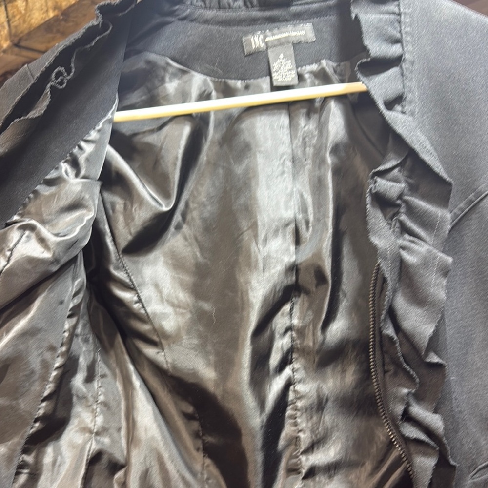 INC Black Ruffled Jacket - Picture 4 of 4